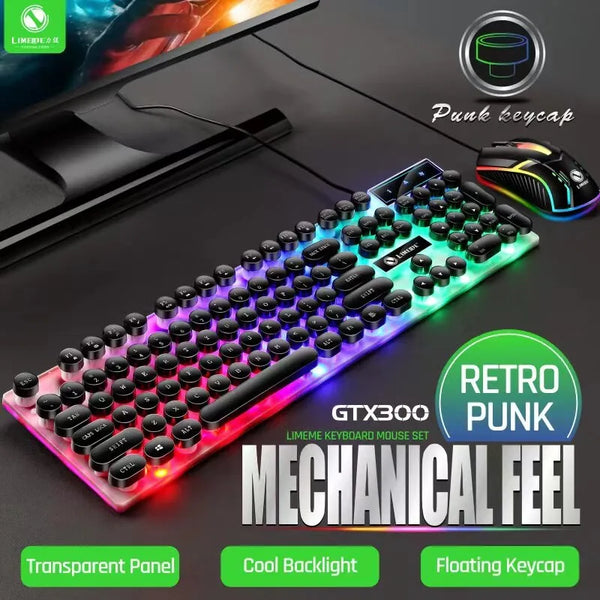 USB Wired Lighting Luminous Gaming Keyboard & Mouse